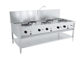 Combisteel | Gas woktafel 3x17kw + 2x9kw - CMBI-7178.1210