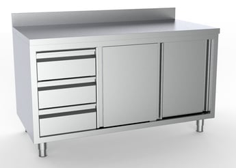 Combisteel | 700 werktafel schuifdeuren laden links met rand 2000 - CMBI-7333.0270