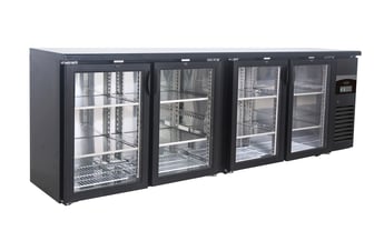 Combisteel | Barkoeler zwart 4 glasdeuren - CMBI-7450.0345