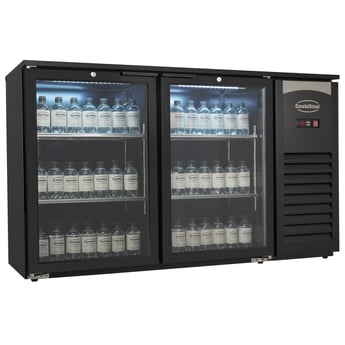 Combisteel | Barkoeler 2 glasdeuren zwart 305l led - CMBI-7503.0005