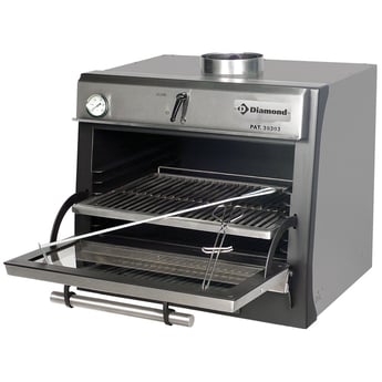 Diamond | Houtskooloven-BBQ, GN 1/1 (60 Kg/h)/Roestvrij staal | CBQ-060/SS