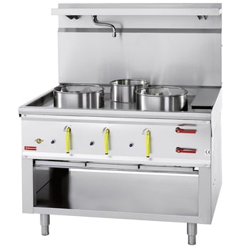 Diamond | Wok-fornuis 3 branders met watergordijn | CHINA/3L