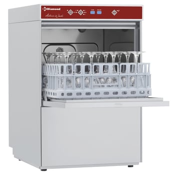 Diamond | Glazenwasser vierkante mand 400x400 mm + waterverzachter | D281/6-A