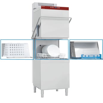 Diamond | Vaat- & pottenwasser met kap, mand 600x500 mm + damp condensor-recuperator | DCR37/6-RC