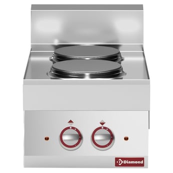 Diamond | Elektrisch fornuis 2 ronde kookplaten -top-  | E65/2P4T-N