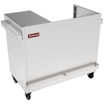 Diamond | Onderstel R.V.S. op wielen voor vitrine VBME-2X | MBM-2X
