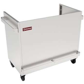 Diamond | Onderstel R.V.S. op wielen voor vitrine VBME-3X | MBM-3X