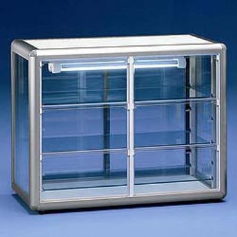 Diamond | Neutraal uitstalvitrine 3 glazen zijden | ORIZONT200QN-AL-S-RO