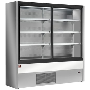 Diamond | Gekoeld wandmeubel, geventileerd met glazen schuifdeuren - GRIJS/WIT | PD10/A7-R2C