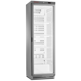 Diamond | Geventileerde koelkast, glazen deur, 400 liter. R.V.S. | PFV402-R6X/G