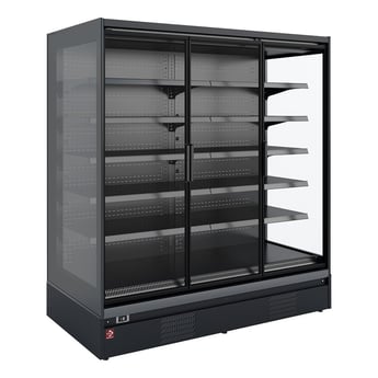 Diamond | Gekoeld wandmeubel, zelfbediening, klapdeuren - FULL BLACK | RNP20-U5