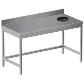 Diamond | Afdruimtafel met afvalgat + achterrand | TS1070D-ST6