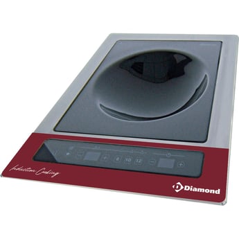 Diamond | Inductieplaat "wok-inbouwbaar" 6 kW-TRI, tactiele toetsen | WOKI-60IP/TR-SH/R