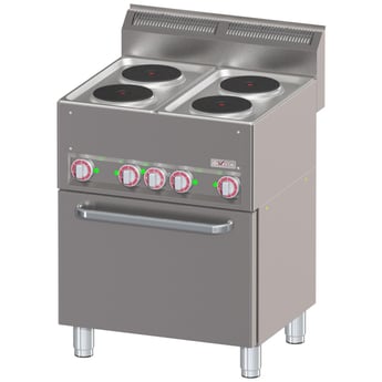 Diverso by Diamond | Fornuis met 4 elektrische kookplaten op conventieoven GN1/1 | WR-E4CF-22