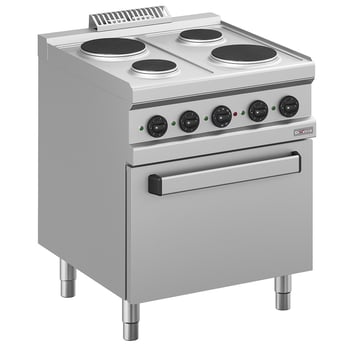 Diverso by Diamond | Elektrisch fornuis 4 platen, op elektrische oven GN 2/1 | WR-E4PF-F3
