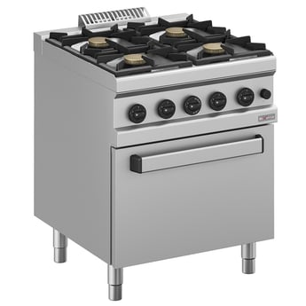 Diverso by Diamond | Gasfornuis 4 branders, op gasoven GN 2/1 | WR-G4BF-F1
