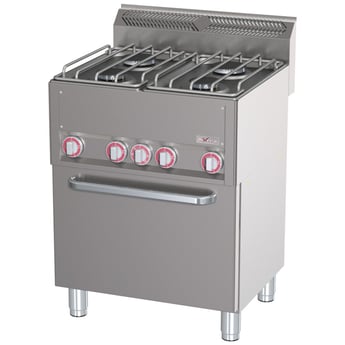 Diverso by Diamond | Fornuis 4 branders op conventieoven GN1/1 | WR-G4CF-20