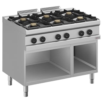 Diverso by Diamond | Gasfornuis 6 branders, op open kast | WR-G6BA-A2