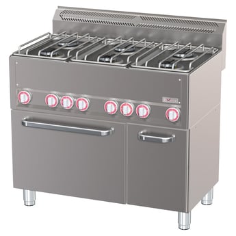 Diverso by Diamond | Fornuis 6 branders op conventieoven GN1/1 en neutrale kast | WR-G6CF-21