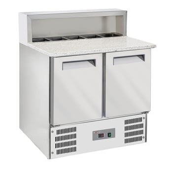 Diverso by Diamond | 2-deurs gekoelde pizzas tafel GN1/1, gekoelde structuur 5x GN1/6-150 mm | WR-SRP6-Z2-2EME