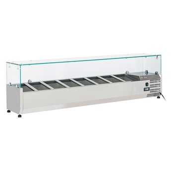 Diverso by Diamond | Gekoelde opzetstructuur 8x GN 1/4 - 150 mm, met glasopbouw | WR-SX18-V5