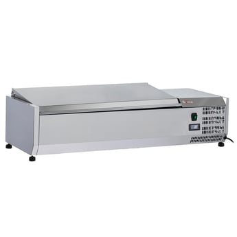 Diverso by Diamond | Gekoelde opzetvitrine 3 x GN 1/3 & 1x GN 1/2 -150 mm, met R.V.S. deksel | WR-SY12-C1
