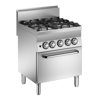 Gastro Inox | Mareno M1-600 gasfornuis met 4 branders en gasoven, 70cm - GI-161.005