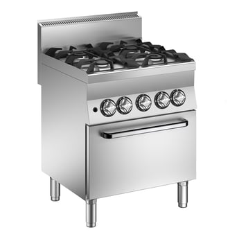 Gastro Inox | Mareno M1-600 gasfornuis met 4 x 6Kw branders en gasoven, 70cm - GI-161.006