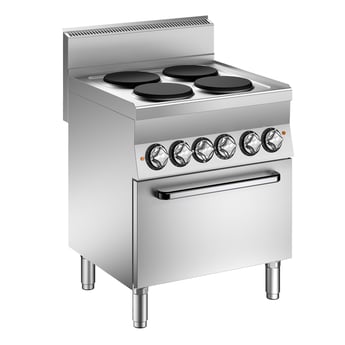 Gastro Inox | Mareno M1-600 elektrisch kooktoestel met 4 kookplaten en elektrische oven, 70cm - GI-161.019