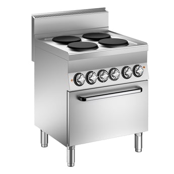 Gastro Inox | Mareno M1-600 elektrisch kooktoestel met 4 kookplaten en elektrische oven, 70cm - GI-161.020