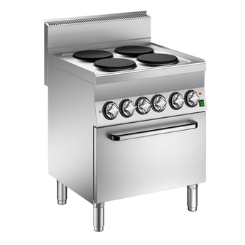 Gastro Inox | Mareno M1-600 elektrisch kooktoestel met 4 kookplaten en heteluchtoven, 70cm - GI-161.021