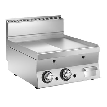 Gastro Inox | Mareno M1-600 gasbakplaat met half gladde/geribbelde verchroomde plaat, 80cm - GI-161.058