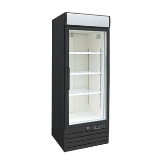 Gastro Inox | Gastro-Inox zwart stalen display vriezer 600 liter met glasdeur, geforceerd gekoeld - GI-204.221