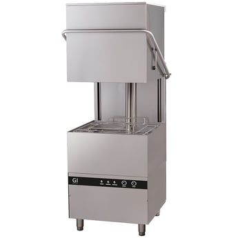 Gastro Inox | Gastro-Inox elektronische doorschuifvaatwasser met zeepdispenser, 50x50cm, 400V - GI-400.110