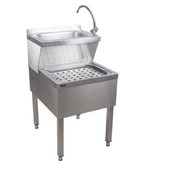 Gastro Inox | Wasbak met afdruipbak en kraan, roestvrijstaal AISI 304 - GI-403.151