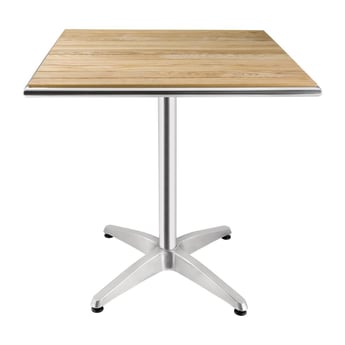 Bolero | vierkante terrastafel met essenhouten blad 70cm