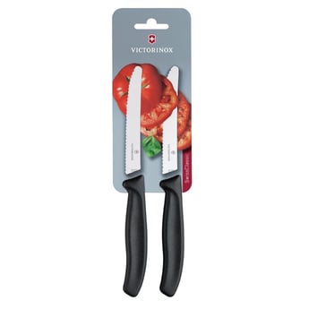 Victorinox | Gekarteld Tomaat/Utility Mes 11cm Zwart (2 stuks)