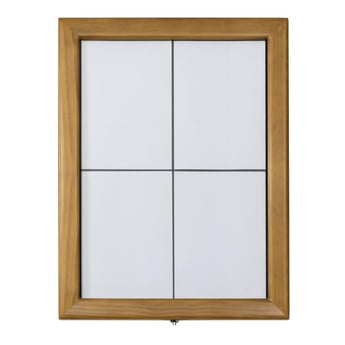 Securit | Teak wit LED informatie 4xA4 display (excl paal en voet)
