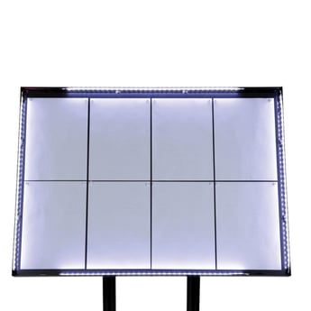 Securit | Teak zwart gecoat LED's informatie 8xA4 display met mast en voet
