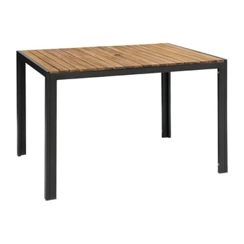 Bolero | rechthoekige stalen en acaciahouten tafel 120x80cm