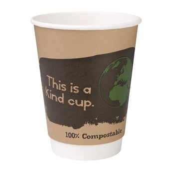 Fiesta Compostable | 500 Fiesta Compostable composteerbare dubbelwandige koffiebekers 35,5cl (500 stuks)