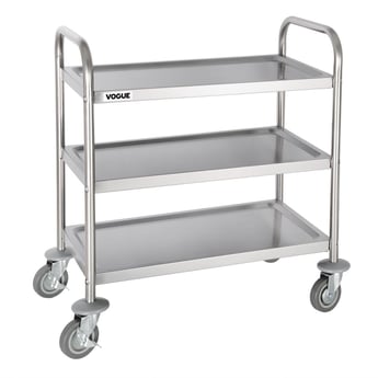 Vogue | RVS serveerwagen 3 plateaus S - 82,5(h) x 71(b)cm