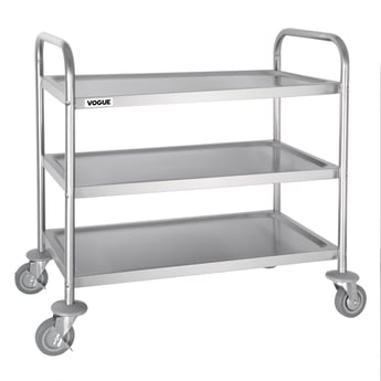 Vogue | RVS serveerwagen met 3 bladen - medium