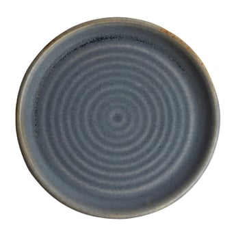 Olympia | Canvas ronde borden met smalle rand blauw graniet 18cm (6 stuks)