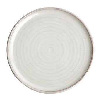 Olympia | Canvas ronde borden met smalle rand wit 26,5cm (6 stuks)