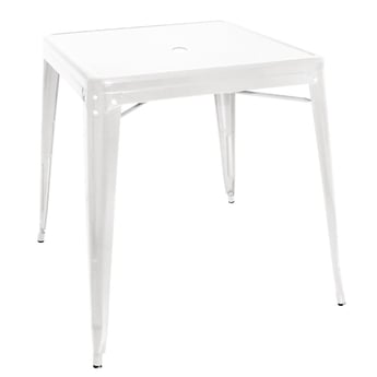 Bolero | Bistro Vierkante Stalen Tafel Wit 668 mm (Enkel)