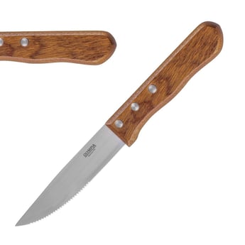 Olympia | Jumbo steakmes met houten heft 25cm (12 Stuks)