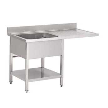 Gastro M | RVS spoeltafel met ruimte voor vaatwasser 120x70x85cm