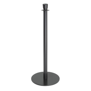 Bolero | Vlakke Basis Barrièrepalen Zwart (2 stuks)