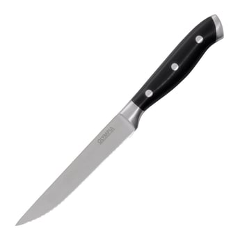 Olympia | Premium Geklonken Steakmessen Met Zwarte Abs Handvatten (6 stuks)